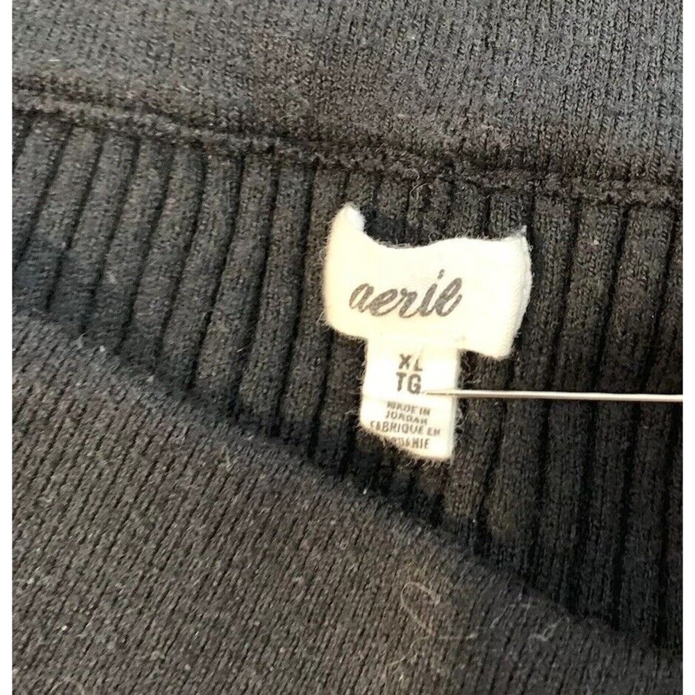 Aerie Gotta Jet High Waist Wide Leg Ribbed Knit‎ Charcoal Lounge Pants Size XL